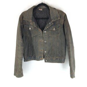 Jonny Womens Denim Jacket Quilted Lining Vintage Retro Trucker Made in Italy L